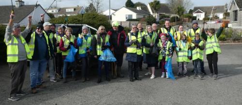 Local residents taking part in a litter pick
